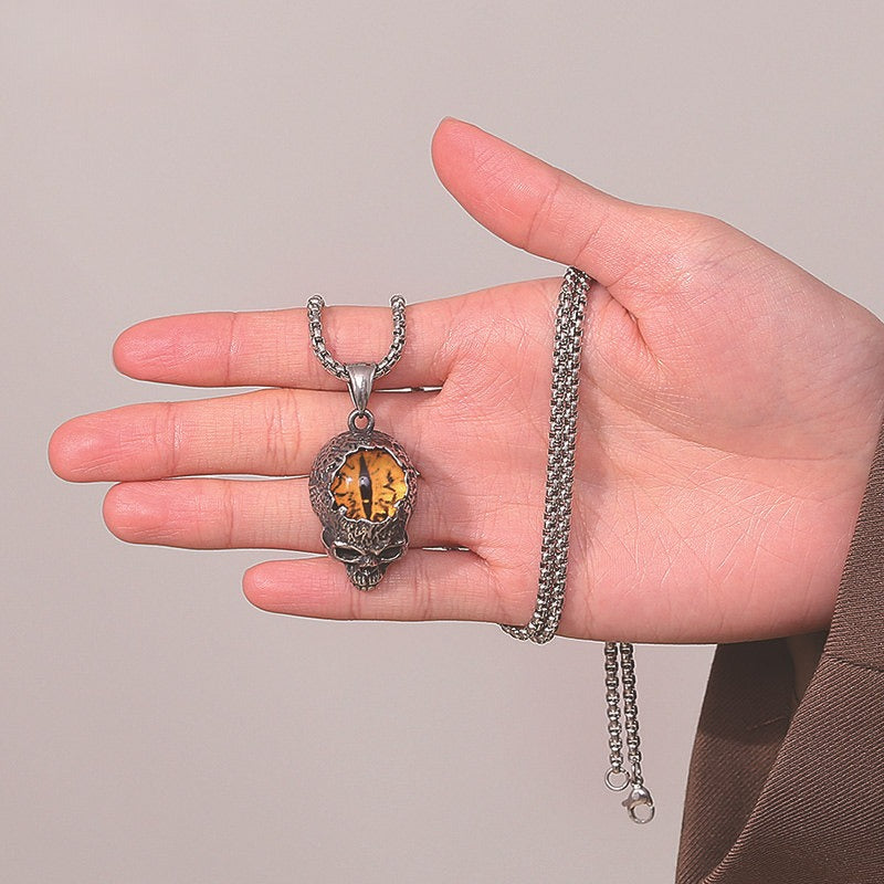 Steel Necklace – Vintage Viking Devil's Eye For Men