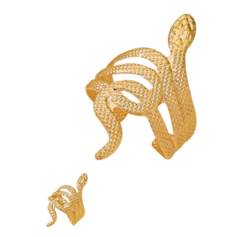 Planderful Vienna Verve Snake Ring Bracelet Jewelry Set