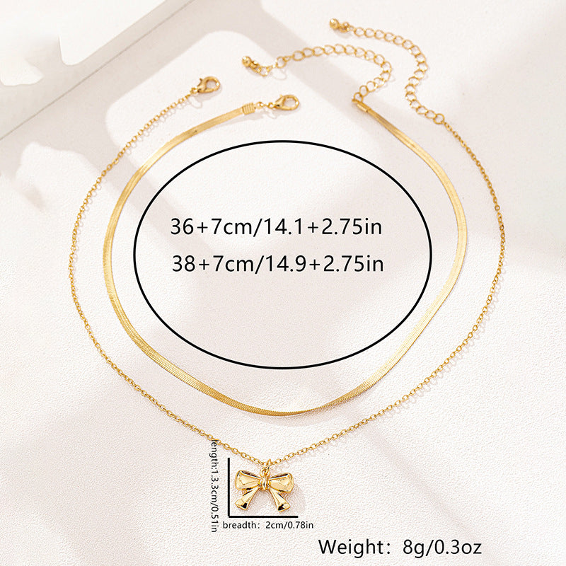 Planderful Vienna Verve Necklace – Fashionable Double-Layer Metal Design