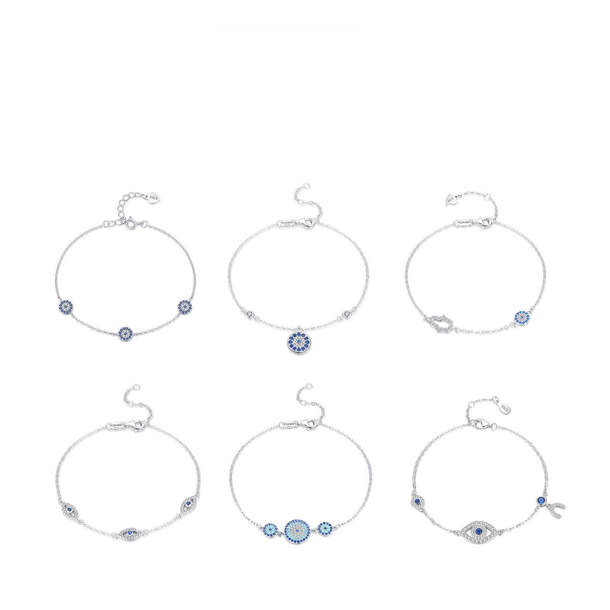 925 Sterling Silver Eye Zircon Bracelet