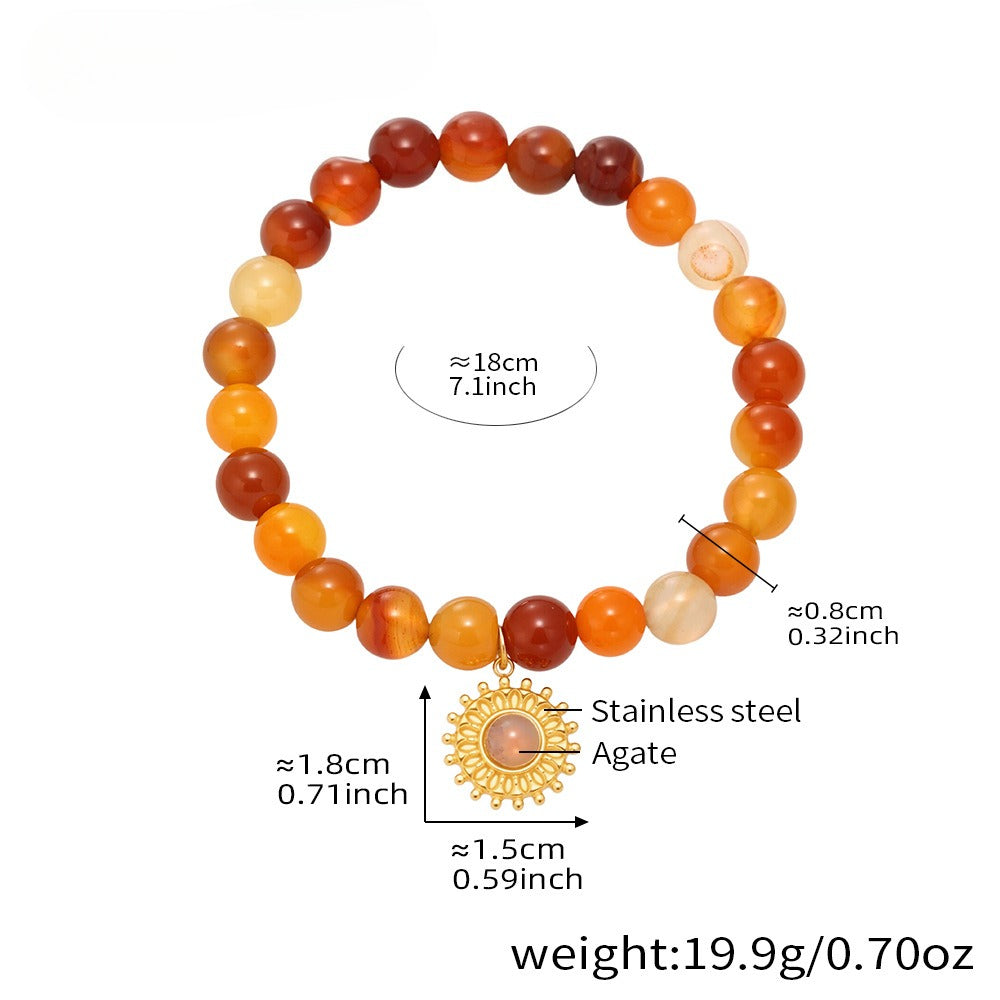 Planderful Natural Agate Bracelet Women Gift Girlfriend