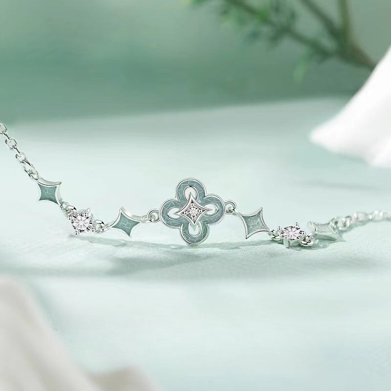 Sterling Silver Bracelet Enamel Porcelain For Girls By Planderful Light Luxury Gift