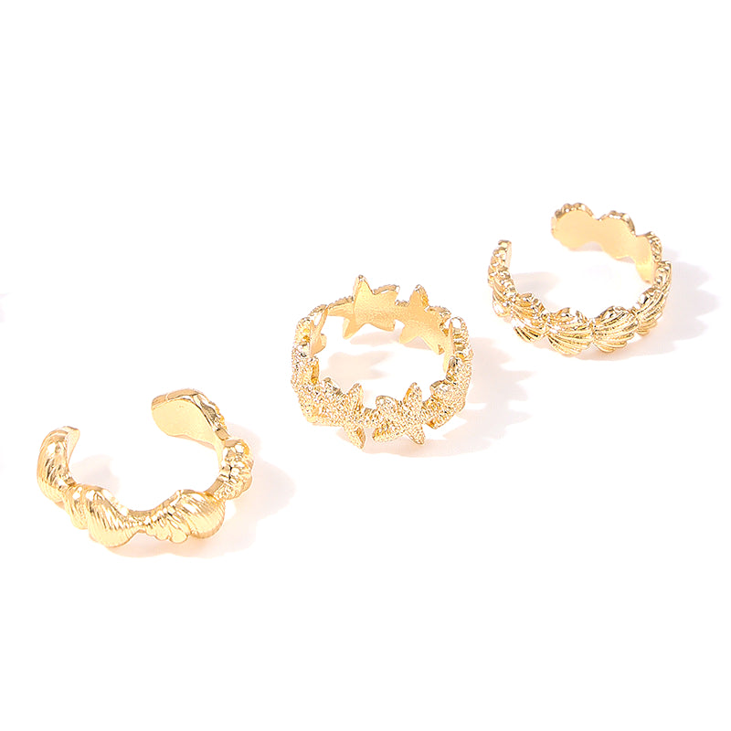 Stylish Ocean Element Shell Open Ring for Beach Lovers