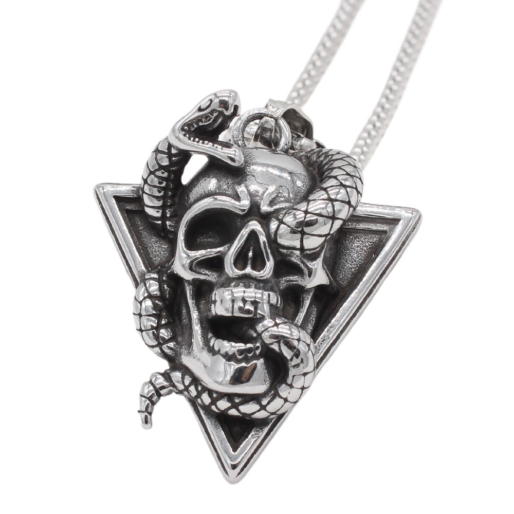 European and American Retro Snake Skull Titanium Steel Pendant for Men - Wholesale Jewelry