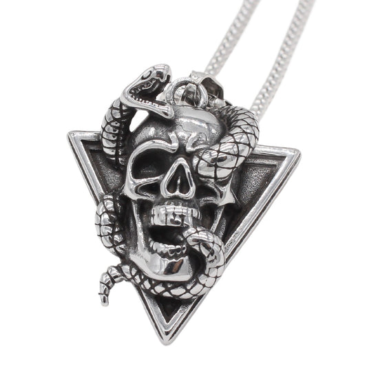 European and American Retro Snake Skull Titanium Steel Pendant for Men - Wholesale Jewelry