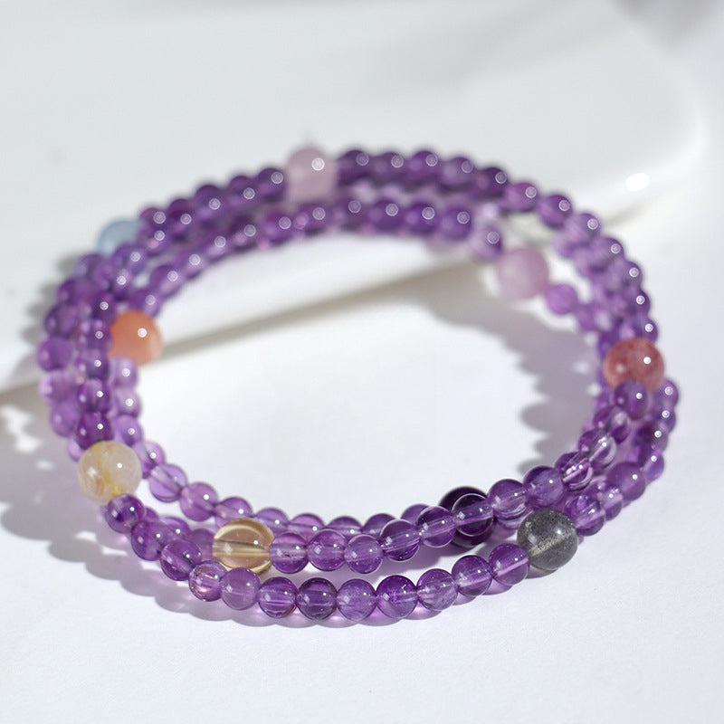 Planderful Fortune's Favor Heart Lock Bracelet – Luxurious Grape Stone and Crystal Design
