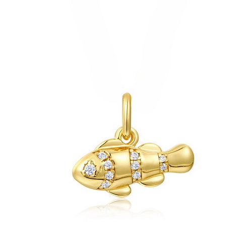 Clownfish Zircon Sterling Silver Pendant