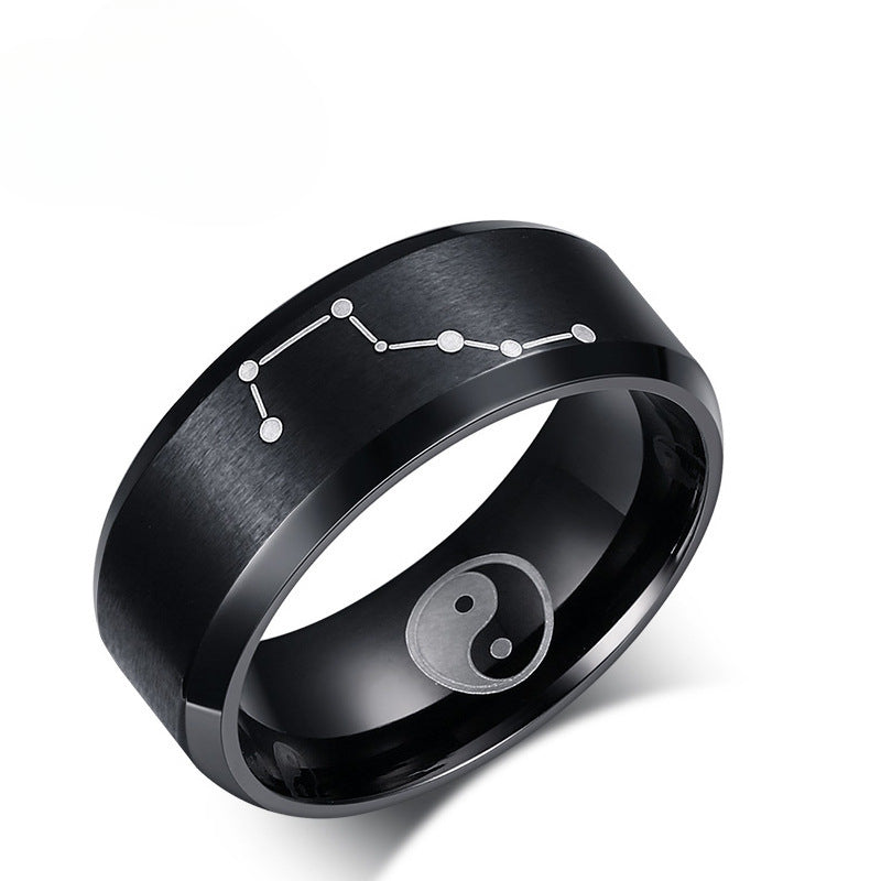 New Men's Ring Personalized Laser Big Dipper Titanium Steel