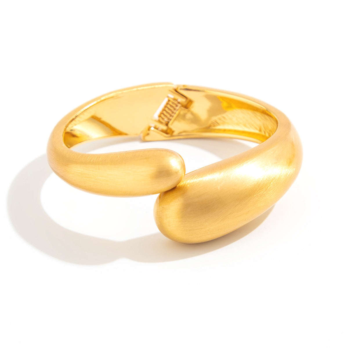 Planderful Vienna Verve Water Drop Wide Bracelet With Spring Buckle For Women, Statement Metal Jewelry