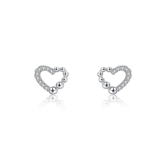 Elegant S925 Sterling Silver Irregular Heart-shaped Earrings for Women