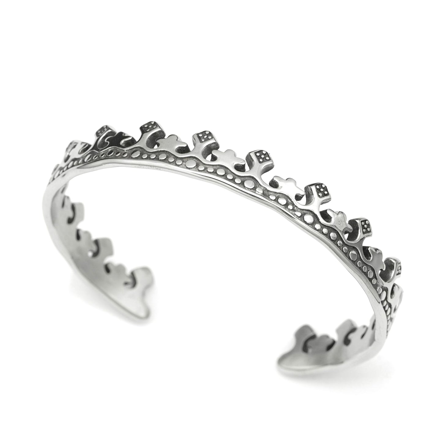 Planderful Everyday Genie Durable Titanium Stainless Steel Bracelet For Unisex Fashion Lovers Retro Crown Opening