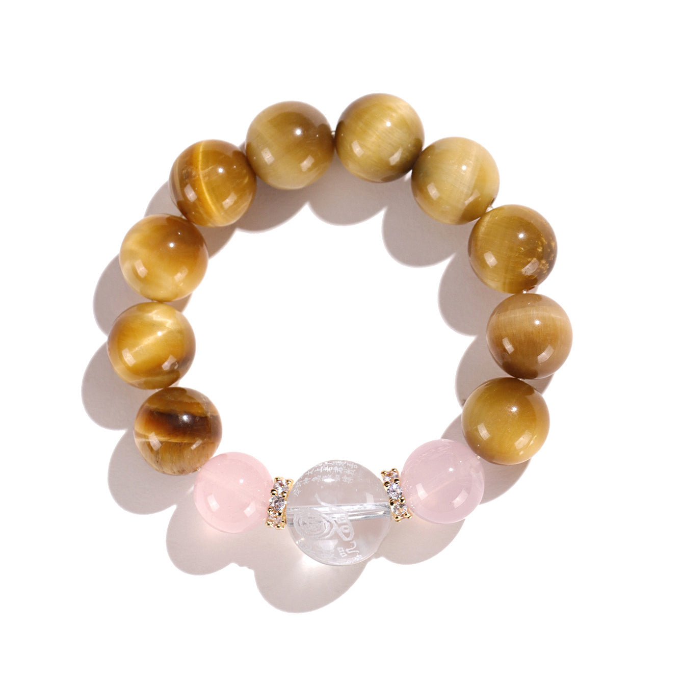Planderful Fortune's Favor Bracelet – Stunning Golden Tiger Eye and Crystal Design