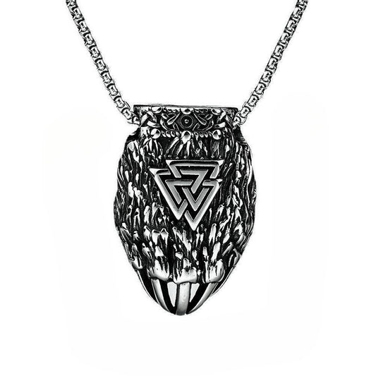 Nordic Viking Rune Bear Paw Pendant Stainless Steel For Men By Planderful Shop Bold Rugged Accessory