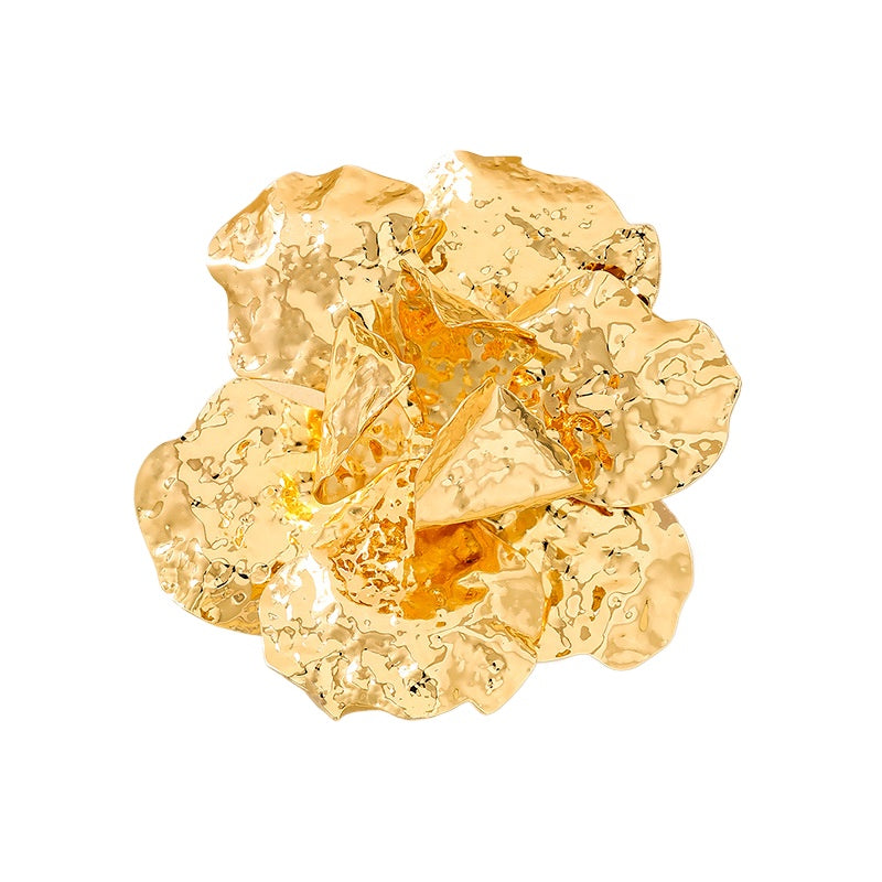 Fashionable Retro Metal Flower Ring by Planderful for Women