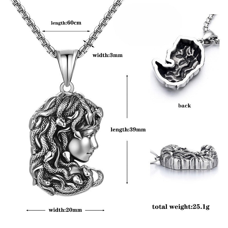 Punk Snake Stainless Steel Women's Pendant Necklace