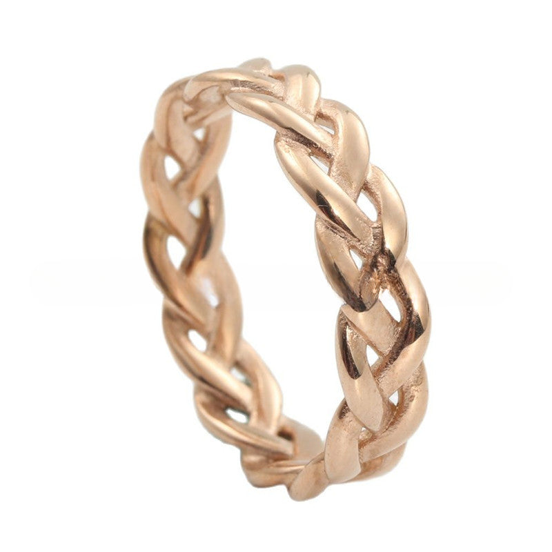 Retro Titanium Steel Woven Twist Ring for Men and Women - Trendy Braid Accessories