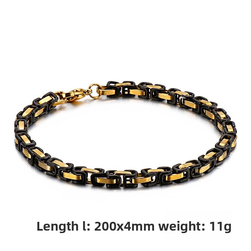 Men's Titanium Steel Handmade Emperor Chain – Stainless Steel Return Bracelet
