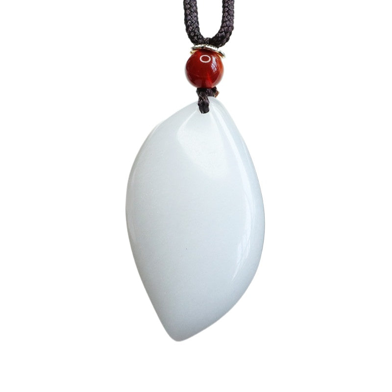 Golden Silk Jade Teardrop Pendant