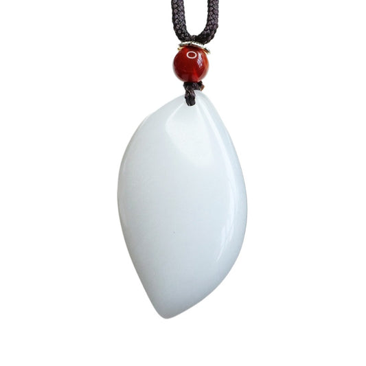 Golden Silk Jade Teardrop Pendant