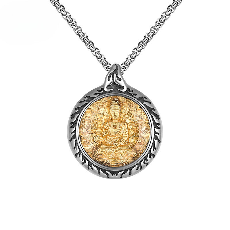 Steel Necklace – Vintage Patron Saints Men's Necklace With Retro Eight Saints Motif And Everyday Jewelry By Planderful
