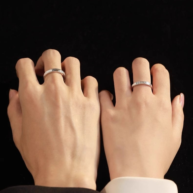 New 925 Sterling Silver Fireworks And Butterfly Couple Ring