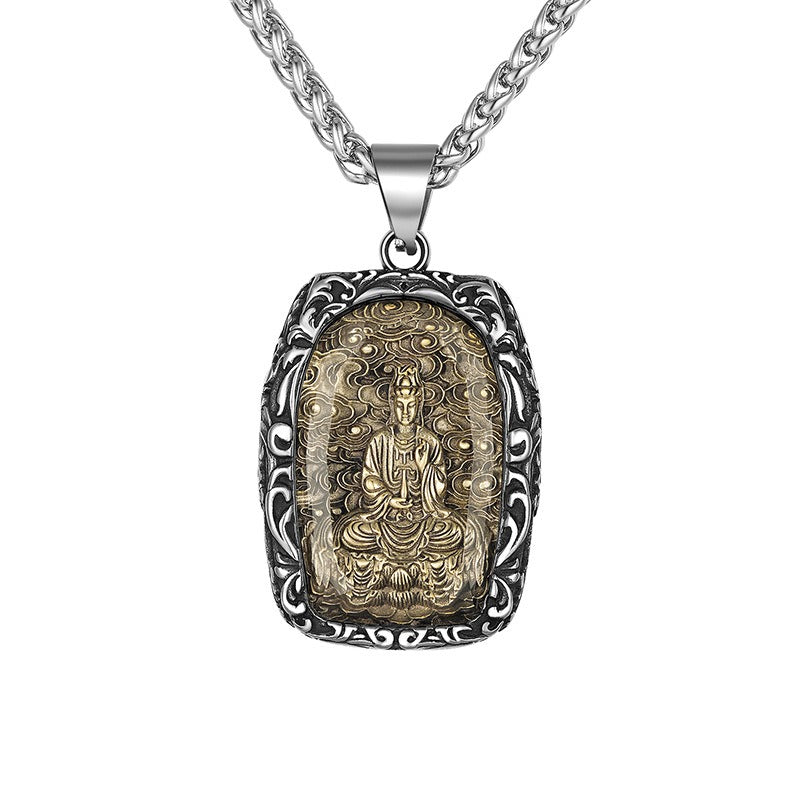 Steel Necklace – Luxury Buddha Zodiac Pendant