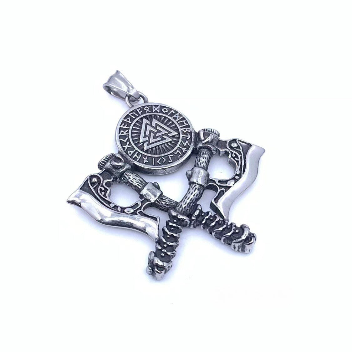 Planderful Viking Odin Axe Shield Pendant Titanium For Men