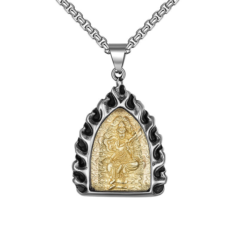 Titanium Steel Necklace – Vintage Zodiac Pendant