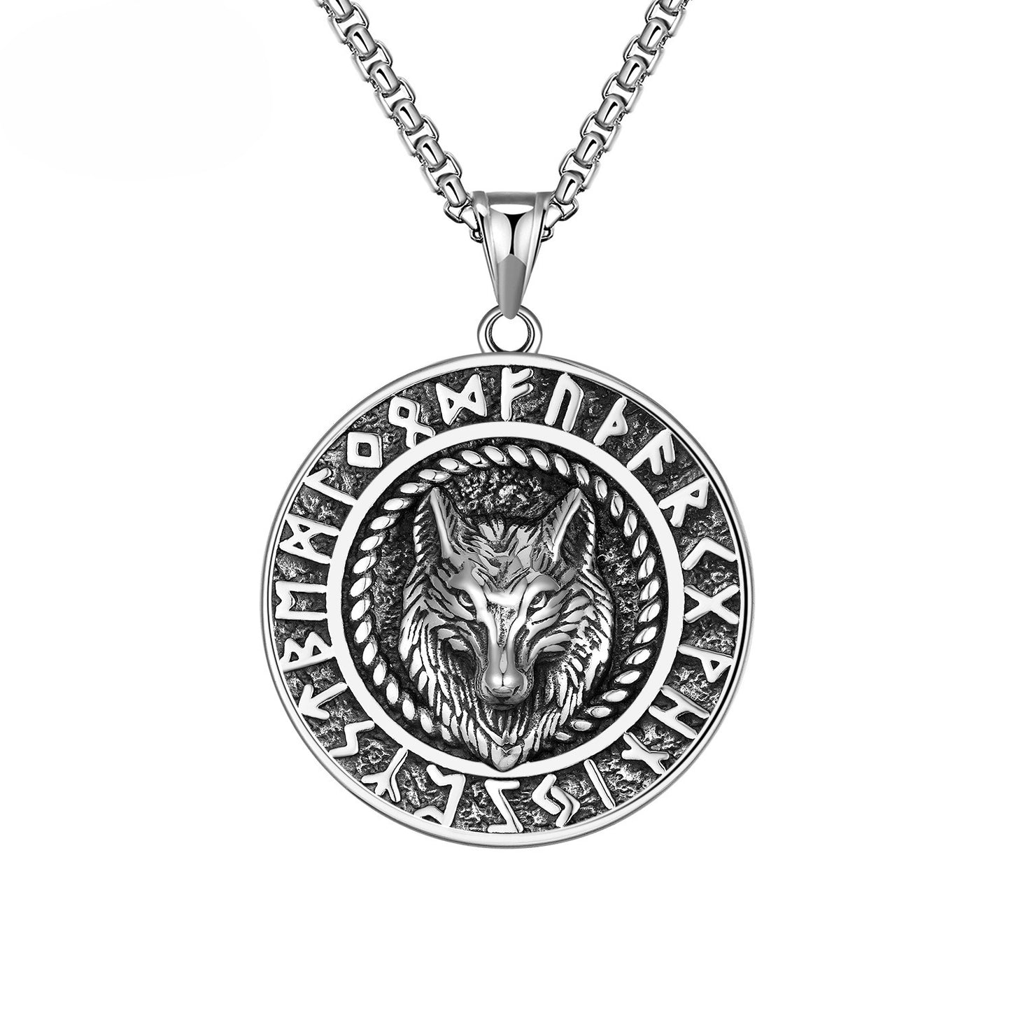 Steel Necklace - Vintage Nordic Rune Pendant