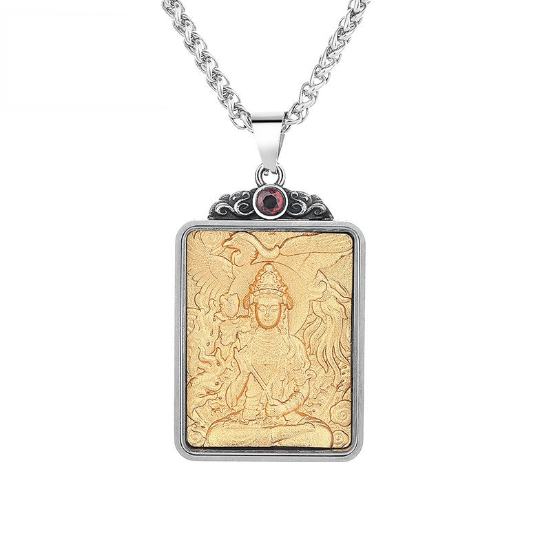 Steel Necklace – Elegant Buddha Zodiac Pendant