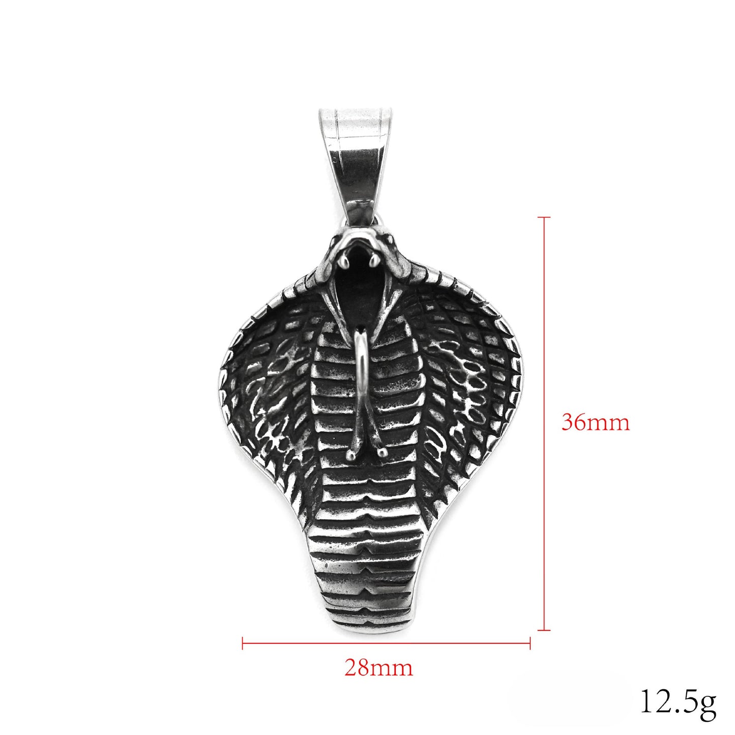 Steel Necklace - Vintage Snake Pendant