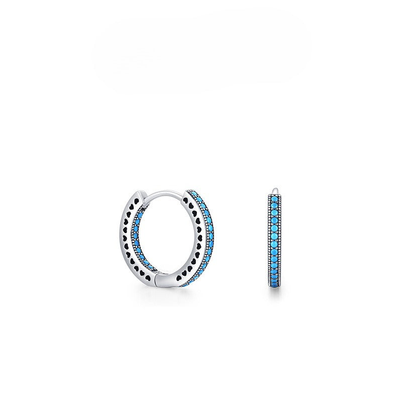 925 Sterling Silver Heart Turquoise Earrings
