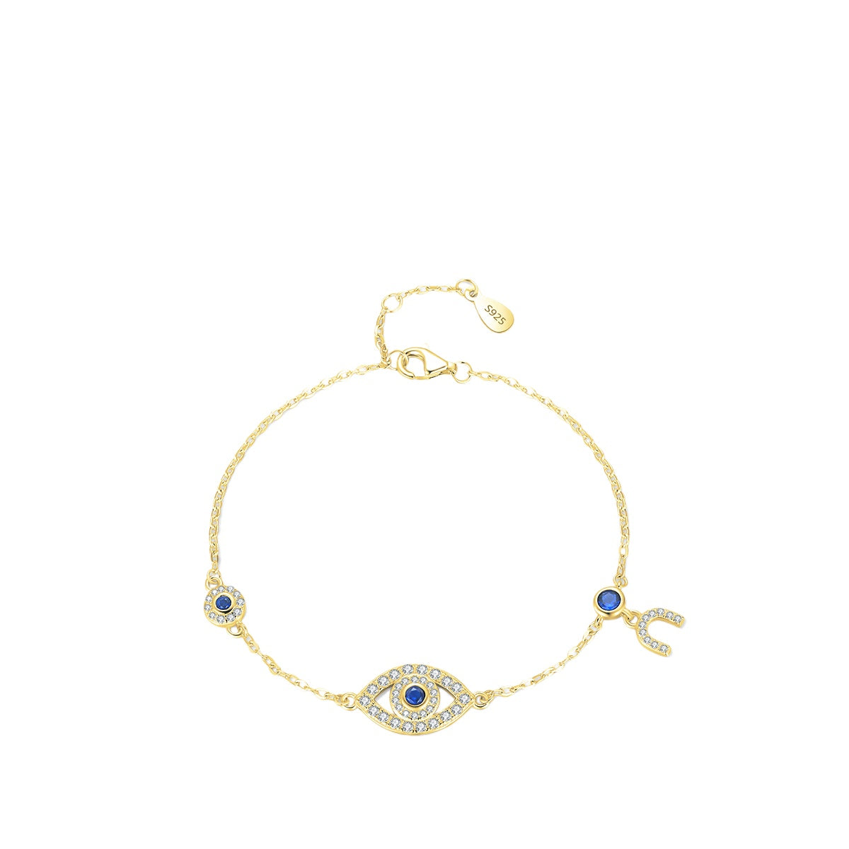 925 Sterling Silver Eye Zircon Bracelet