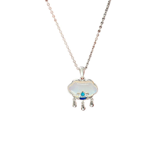 S925 Sterling Silver Retro Ping An Ruyi Gourd Necklace