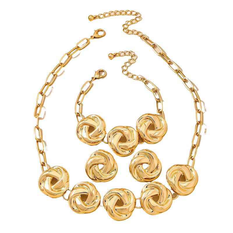 Planderful Vienna Verve Gold Spiral Jewelry Set for Women