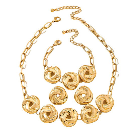 Planderful Vienna Verve Gold Spiral Jewelry Set for Women