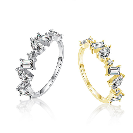 New Sterling Silver Zircon Finger Ring - Popular Cross-border Jewelry