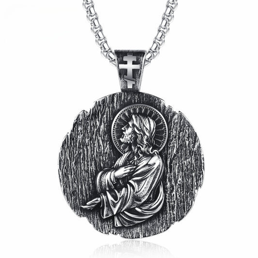 Steel Necklace – Vintage Retro Portrait Pendant