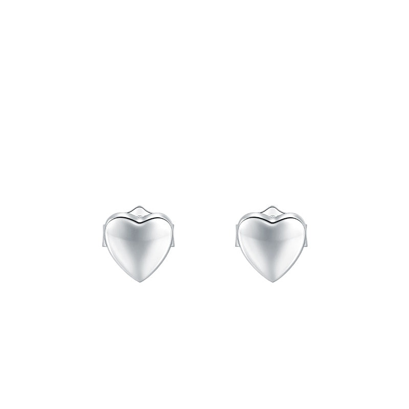 925 Sterling Silver Lightning Heart Star Stud Earrings