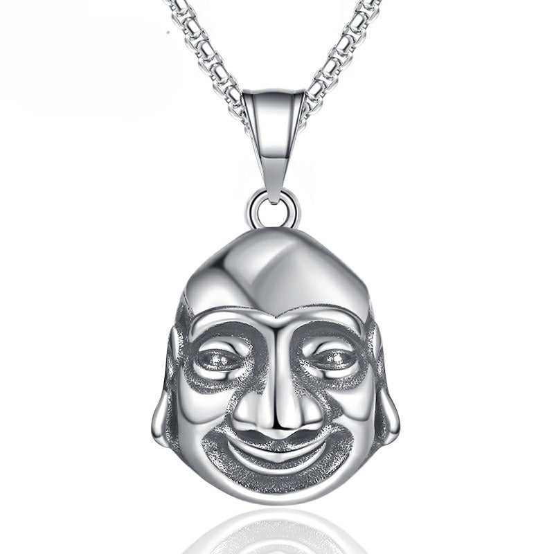 Steel Necklace – Vintage Buddha Pendant Unisex