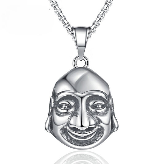 Steel Necklace – Vintage Buddha Pendant Unisex