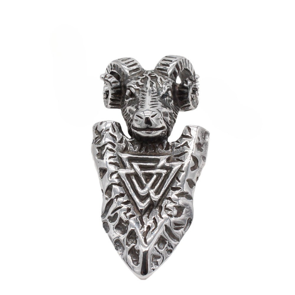 Planderful Titanium Steel Viking Shield Ram Pendant Unisex Jewelry For Men And Women Bold Protection