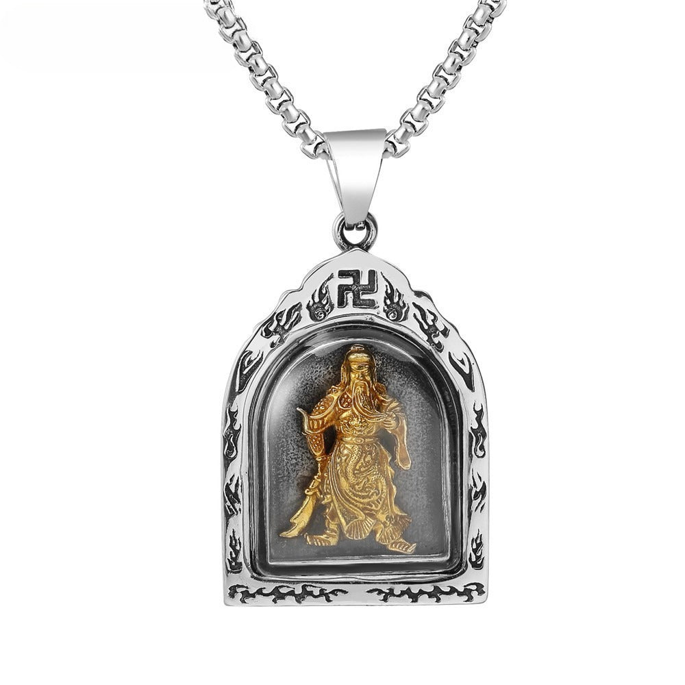 Planderful Premium Titanium Steel Buddha Pendant Necklace For Men And Unisex Protection Statement Everyday Genie