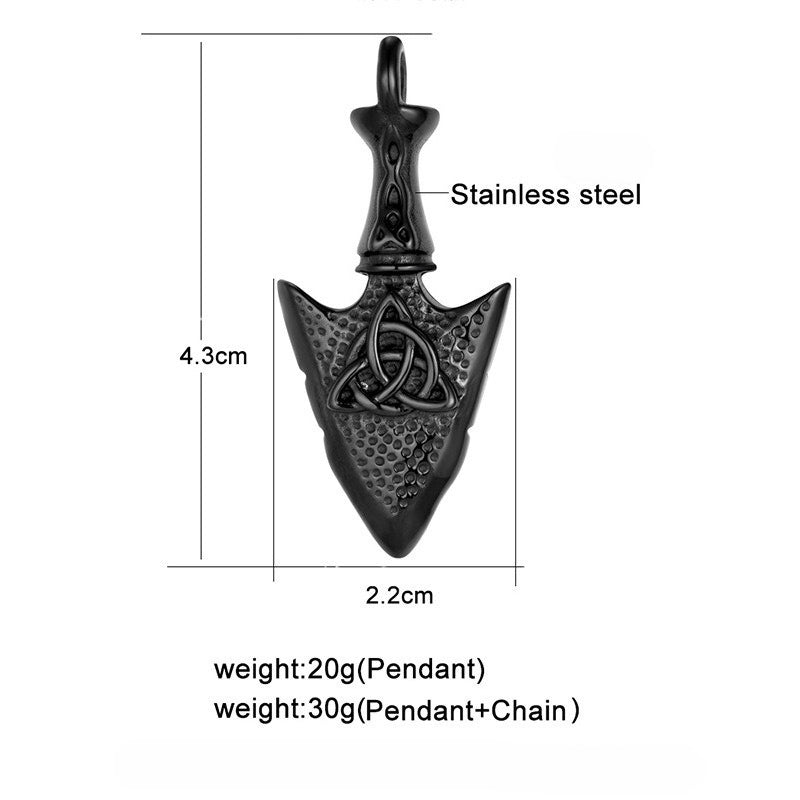 Stainless Steel Celtic Knot Arrow Pendant Durable For Men By Planderful Everyday Genie Hip Hop Necklace