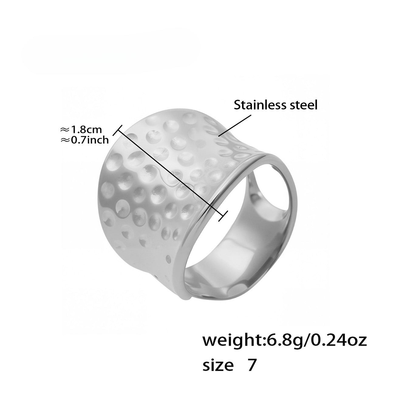 Planderful 18K Gold Plated Wide Face Index Ring Unisex Bold