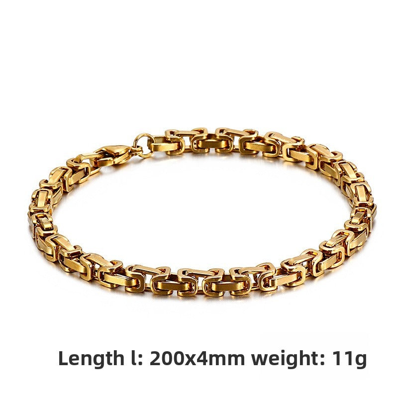 Men's Titanium Steel Handmade Emperor Chain – Stainless Steel Return Bracelet