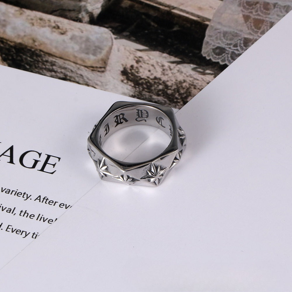 Titanium Steel Polygon 3D Ring For Men Hipster Jewelry