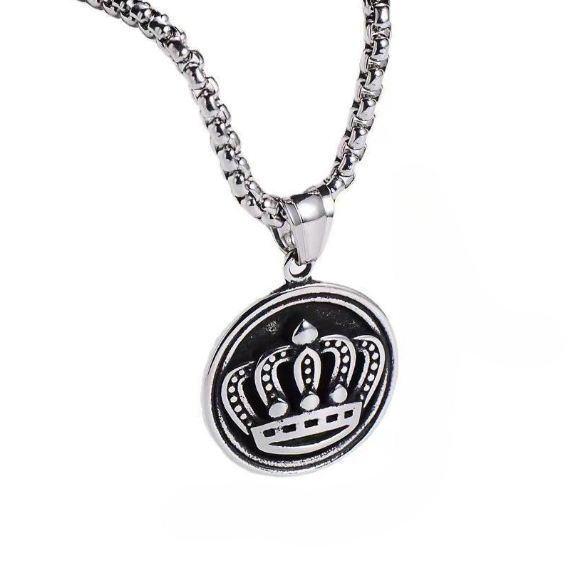 Cross-Border New Products Pendant Crown Round Men's Jewelry