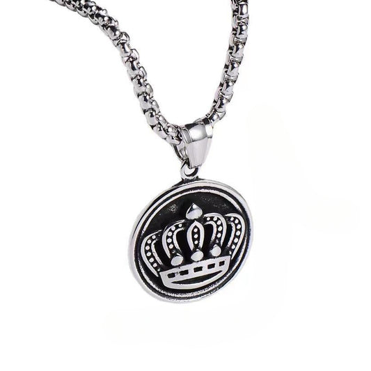 Cross-Border New Products Pendant Crown Round Men's Jewelry