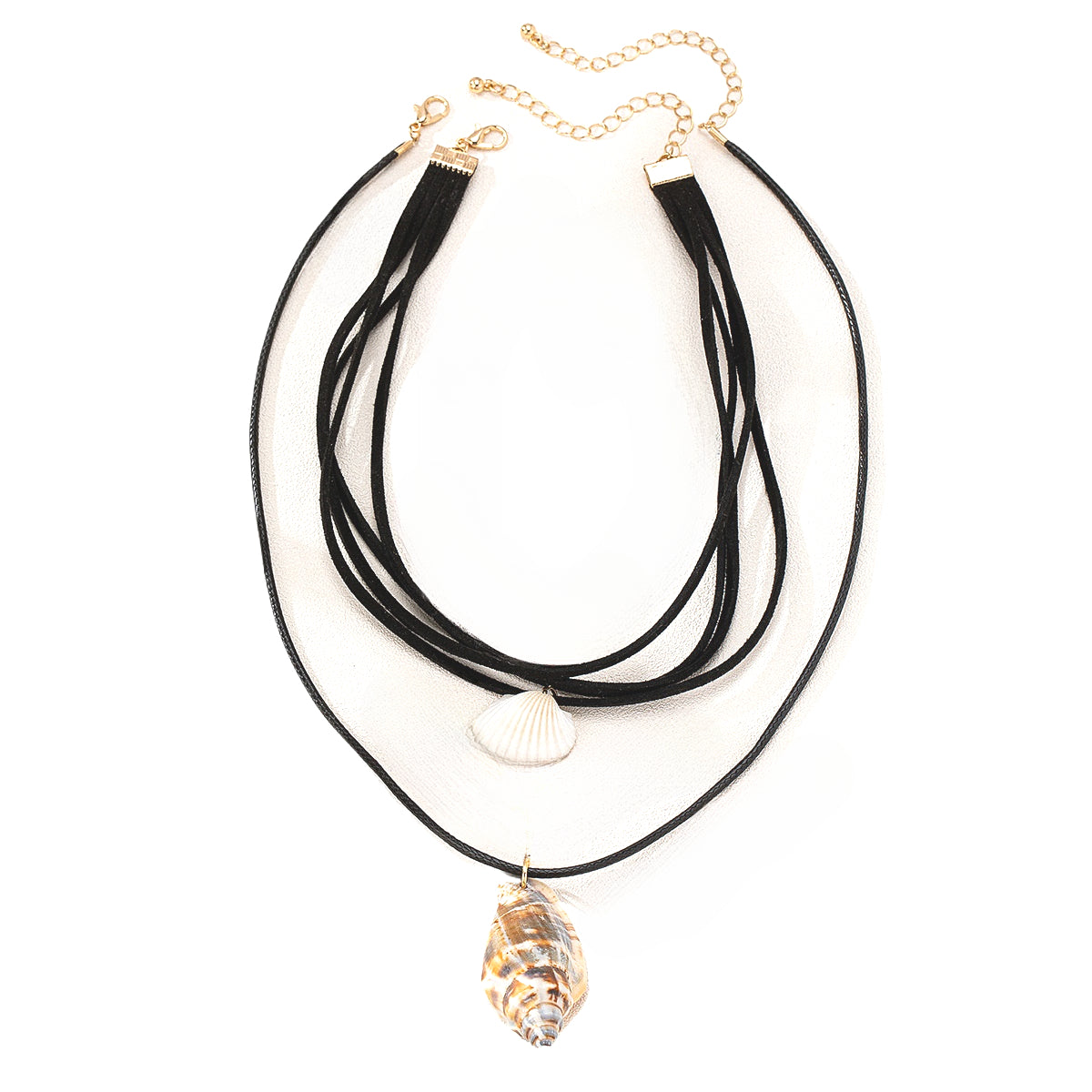 Planderful Vienna Verve Conch Necklace Set – Retro Hip-Hop Punk Style